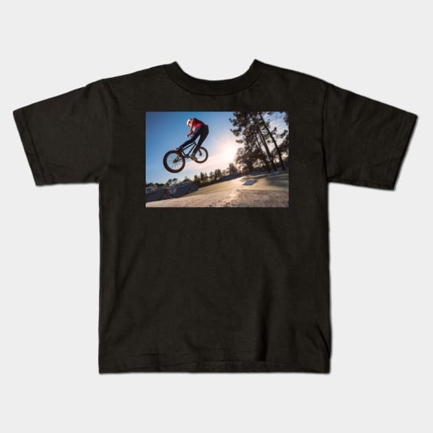 High BMX jump Kids T-Shirt by homydesign